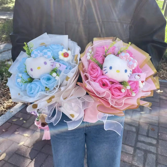 Kawaii Kitty Rose Bouquet 🌸